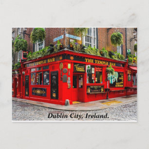 Postal Calle empedrada Temple Bar Dublín Irlanda