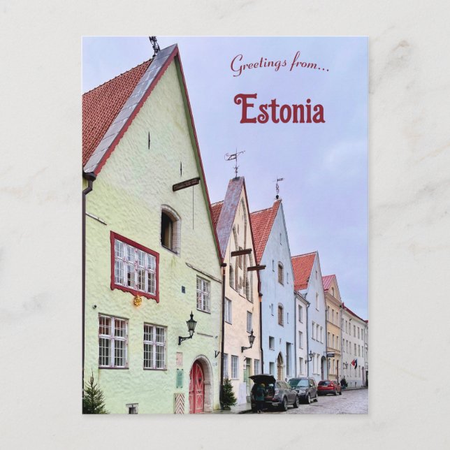 Postal Calle en el casco antiguo de Tallin Estonia (Anverso)