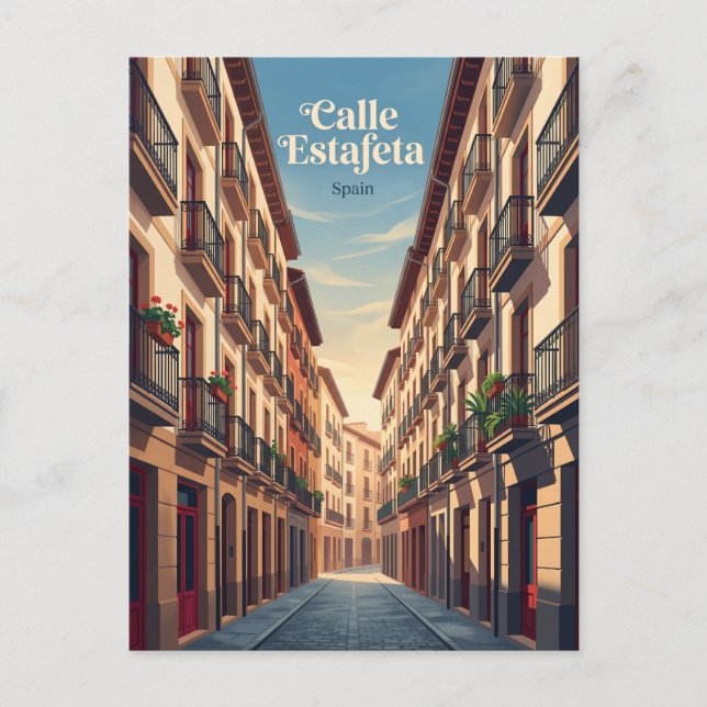 Postal Calle Estafeta España (Anverso)