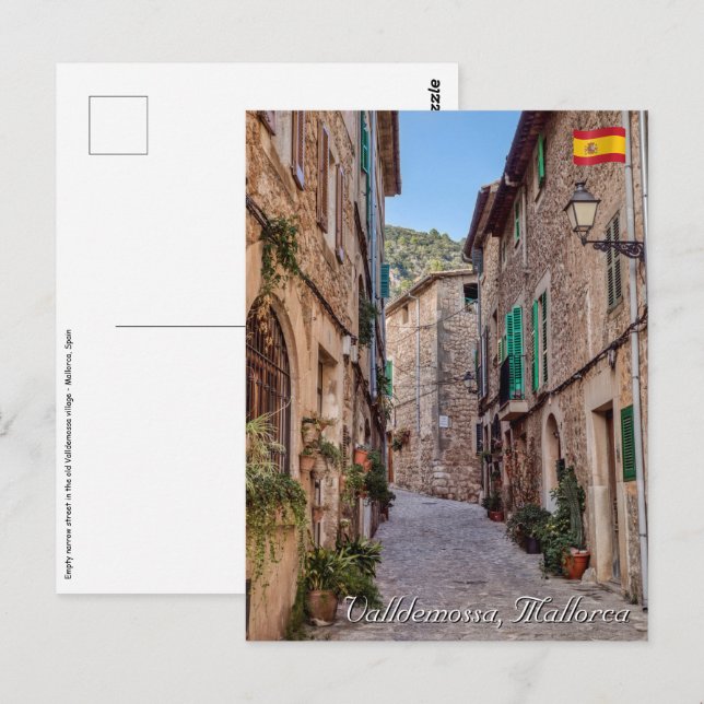 Postal Calle estrecha en el pueblo de Valldemossa - Mallo (Anverso / Reverso)