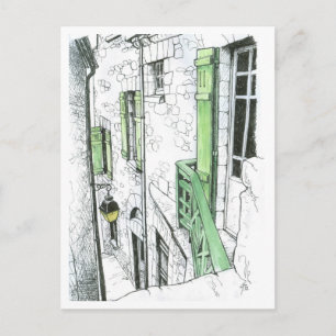 Postal Calle estrecha en Mont St. Michel