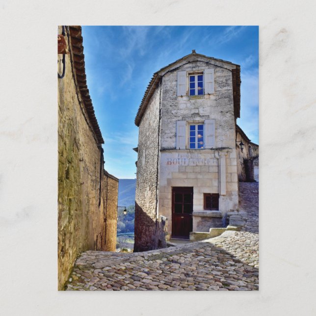 Postal Calle famosa de la ciudad de Lacoste en Francia Eu (Anverso)
