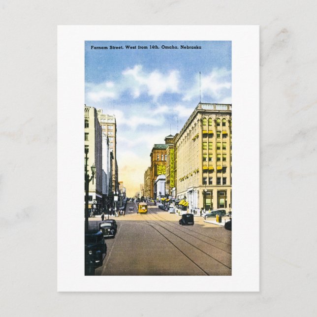 Postal Calle Farnam, al oeste del 14, Omaha, Nebraska (Anverso)