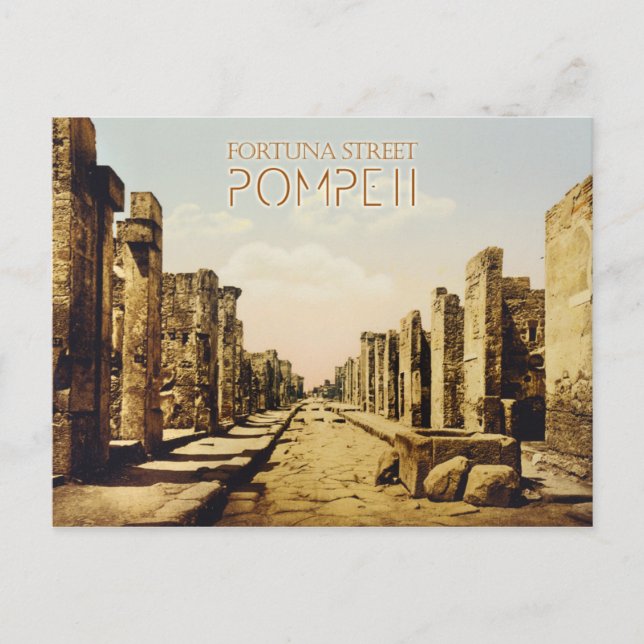 Postal Calle Fortuna, Pompeya, Italia (Anverso)