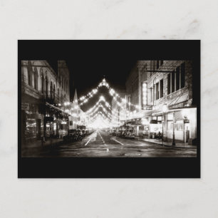 Postal Calle Fuerte de Honolulu en 1942 de noche