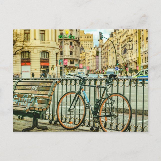 Postal Calle Gran Vía, Madrid, España (Anverso)