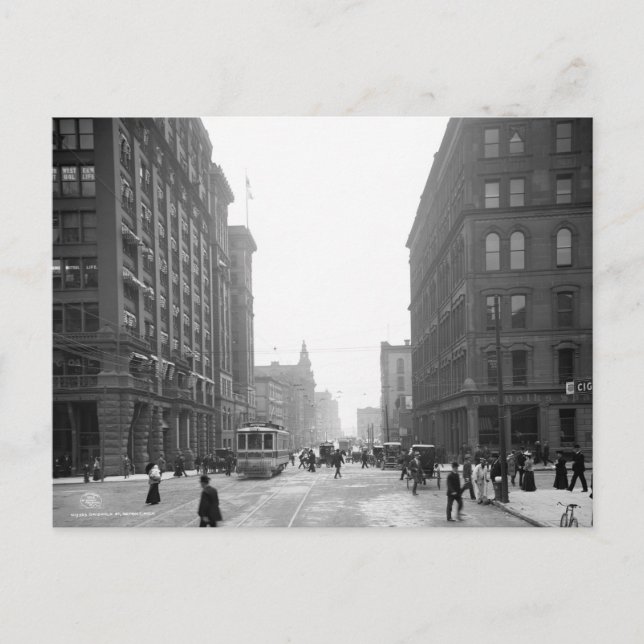 Postal Calle Griswold, Detroit: 1906 (Anverso)