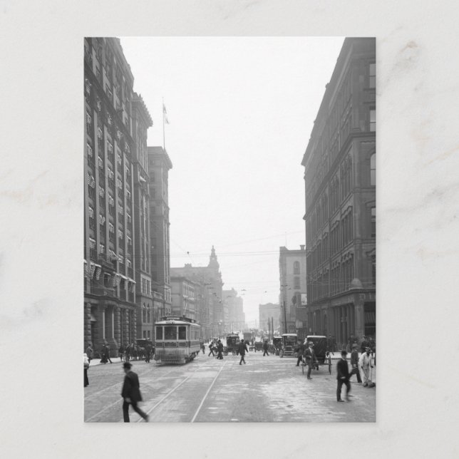 Postal Calle Griswold, Detroit: 1906 (Anverso)