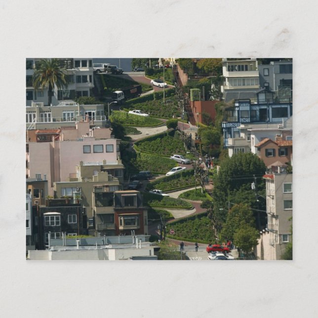 Postal Calle Lombard En San Francisco Americas Crookedes (Anverso)