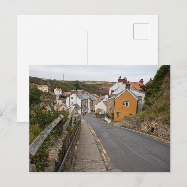 Postal Calle Mayor del pueblo de Staithes (Anverso / Reverso)