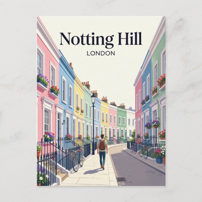 Postal Calle Notting Hill Reino Unido (Anverso)