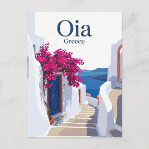 Postal Calle Oia Side Grecia
