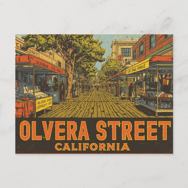 Postal Calle Olvera California (Anverso)
