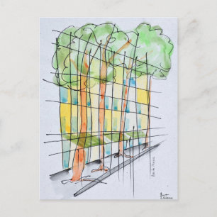 Postal Calle parisina abstracta   París, Francia