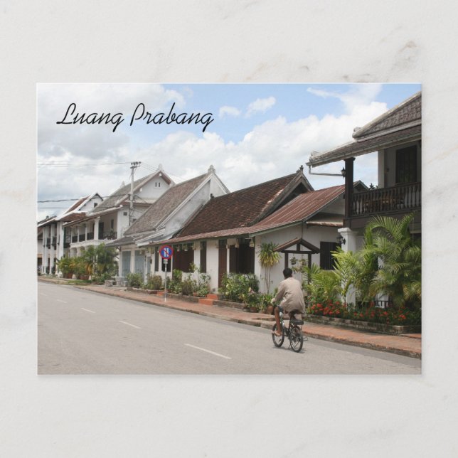 Postal calle Prabang (Anverso)
