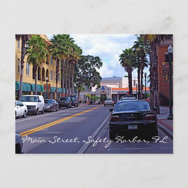 Postal Calle principal, puerto de seguridad