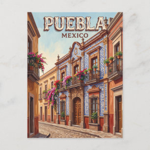 Postal Calle Puebla Talavera México