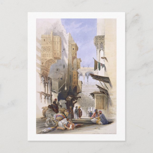 Postal Calle que lleva a El Azhar, Grand Cairo, pub. 1846 (Anverso)