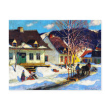 Calle Quebec Village - Arte de Clarence Gagnon