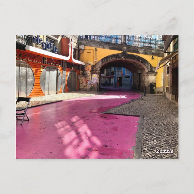Postal Calle rosa, Lisboa, Portugal (Reverso)
