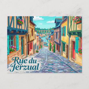 Postal Calle Rue du Jerzual, Dinan Francia