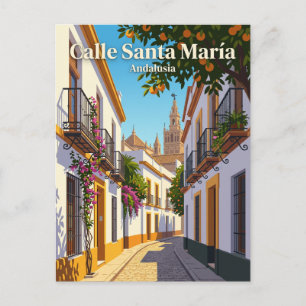 Postal Calle Santa María, Sevilla España