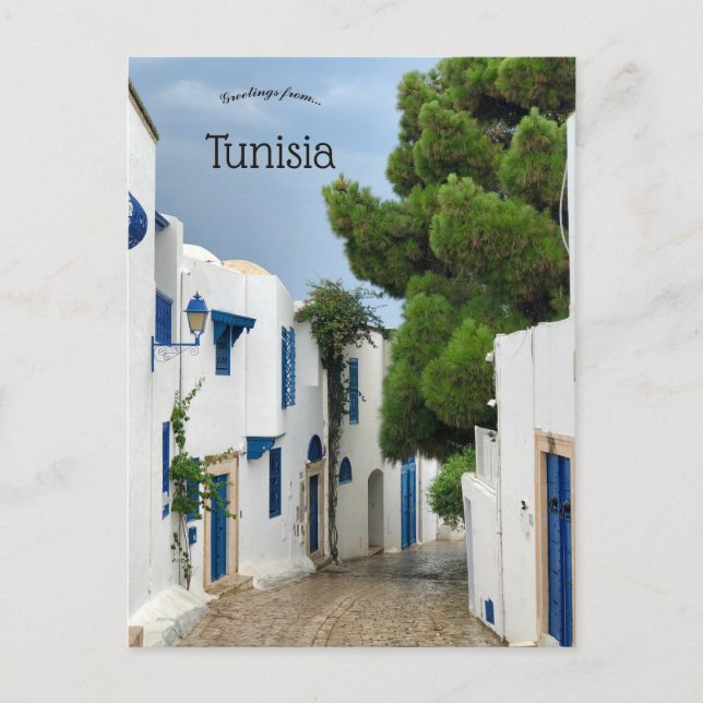Postal Calle Sidi Bou Said Carthage Túnez (Anverso)