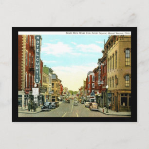 Postal Calle sur desde plaza pública, Monte Vernon