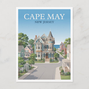 Postal Calle victoriana de Cape May Nueva Jersey