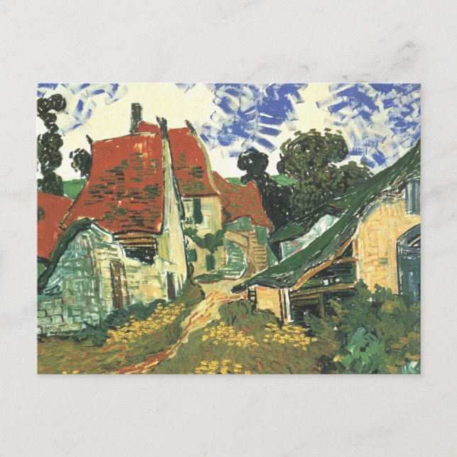 Postal Calle Village en Auvers por Vincent van Gogh (Anverso)