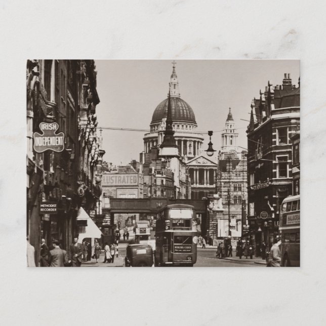 Postal Calle Vintage Central de Londres (Anverso)