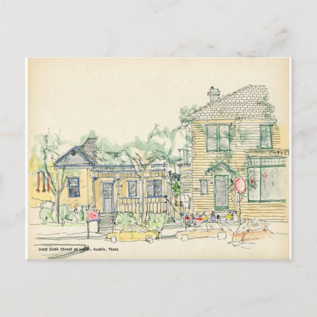 Postal Calle West Sixth en Walsh, Austin, Texas (Anverso)
