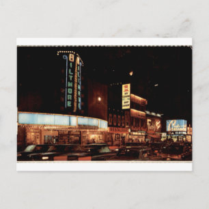 Postal Calle Yonge Toronto Vista Nocturna Neon Vintage