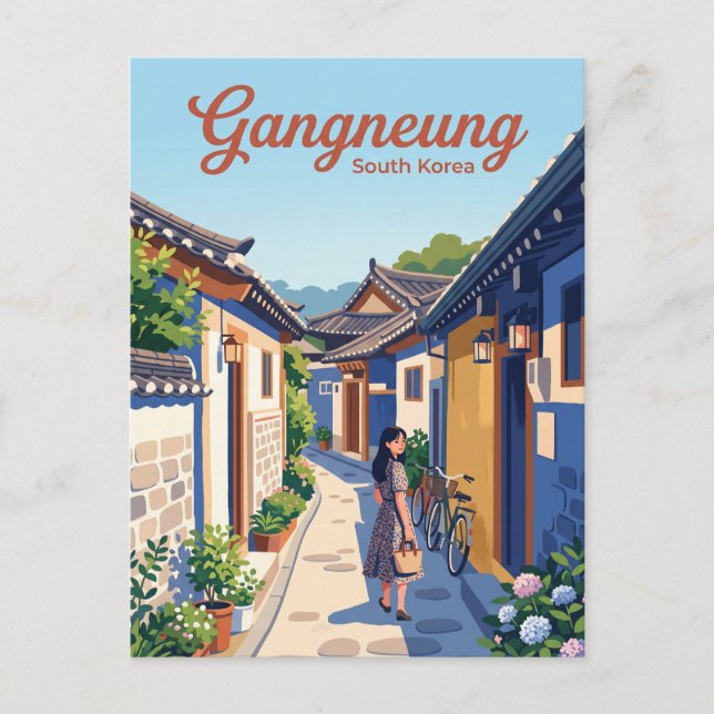 Postal Callejón de Gangneung Corea del Sur (Anverso)