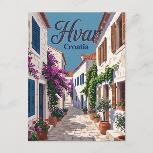 Postal Callejón de Hvar Croacia (Anverso)