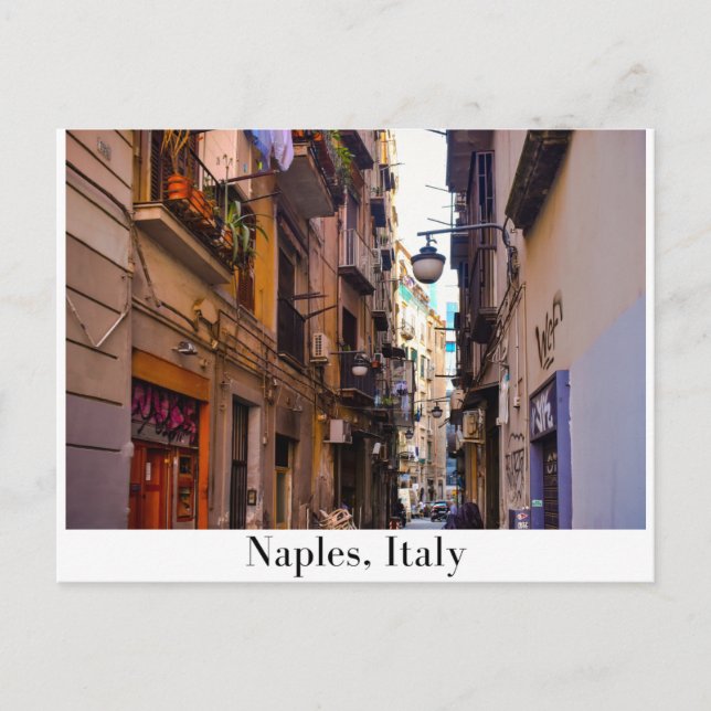 Postal callejón de Nápoles (Nápoles, Italia) (Anverso)