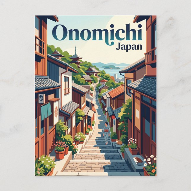 Postal Callejón de Onomichi Japón (Anverso)