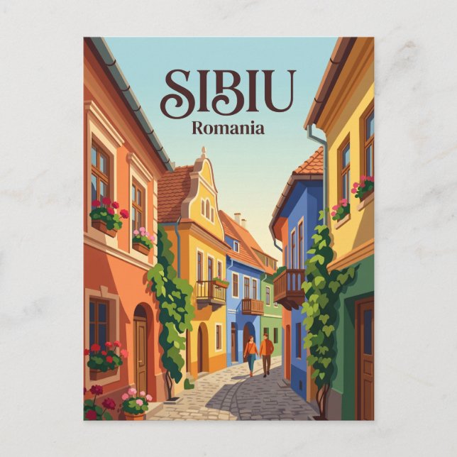 Postal Callejón de Sibiu Rumania (Anverso)