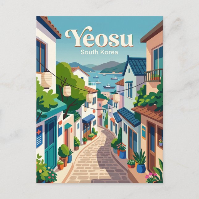 Postal Callejón de Yeosu Corea del Sur (Anverso)
