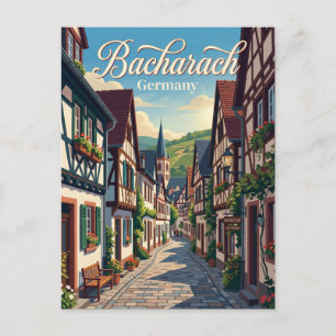 Postal Callejón del casco antiguo de Bacharach Alemania
