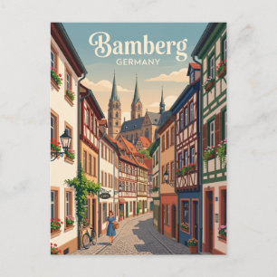 Postal Callejón del casco antiguo de Bamberg Alemania