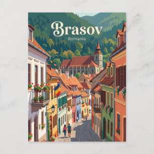 Postal Callejón del casco antiguo de Brașov Rumania
