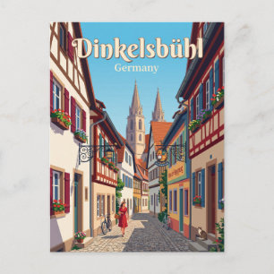 Postal Callejón del casco antiguo de Dinkelsbühl Alemania