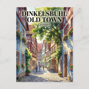 Postal Callejón del casco antiguo de Dinkelsbühl Alemania