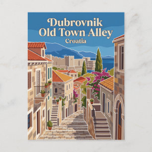 Postal Callejón del casco antiguo de Dubrovnik Croacia