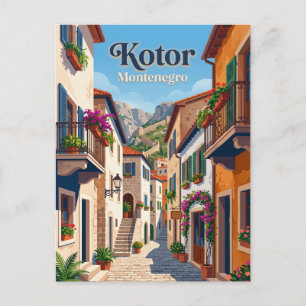 Postal Callejón del casco antiguo de Kotor Montenegro