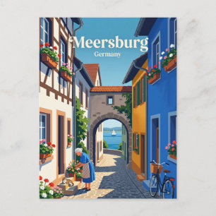 Postal Callejón del casco antiguo de Meersburg Alemania