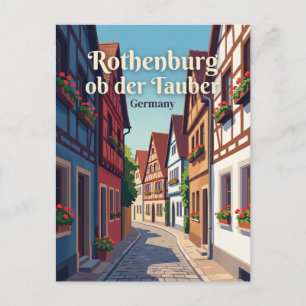 Postal Callejón del casco antiguo de Rothenburg ob der Ta