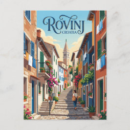 Postal Callejón del casco antiguo de Rovinj Croacia