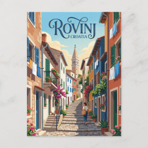 Postal Callejón del casco antiguo de Rovinj Croacia